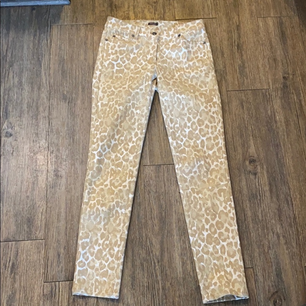 J. McLaughlin Tan Leopard print jeans